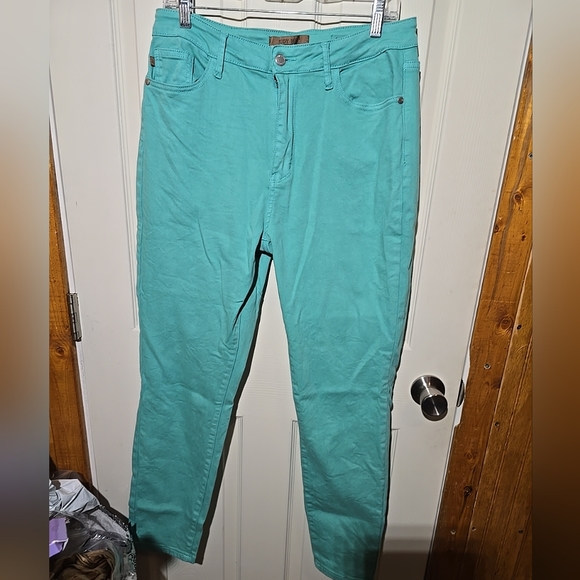 Nwot Women's Judy Blue High Rise Slim Fit Jeans Aqua Sz 31/13 - Picture 1 of 3